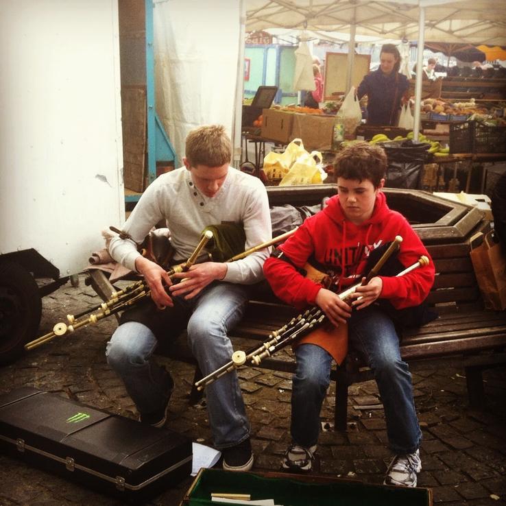 With my cousin Peadar at Galway market